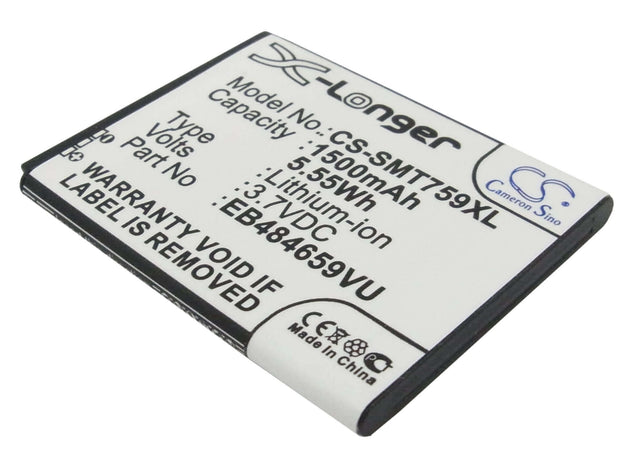 Battery For Samsung Sgh-t759, Exhibit 4g, Gravity Smart 3.7v, 1500mah - 5.55wh Mobile, SmartPhone Cameron Sino Technology Limited   