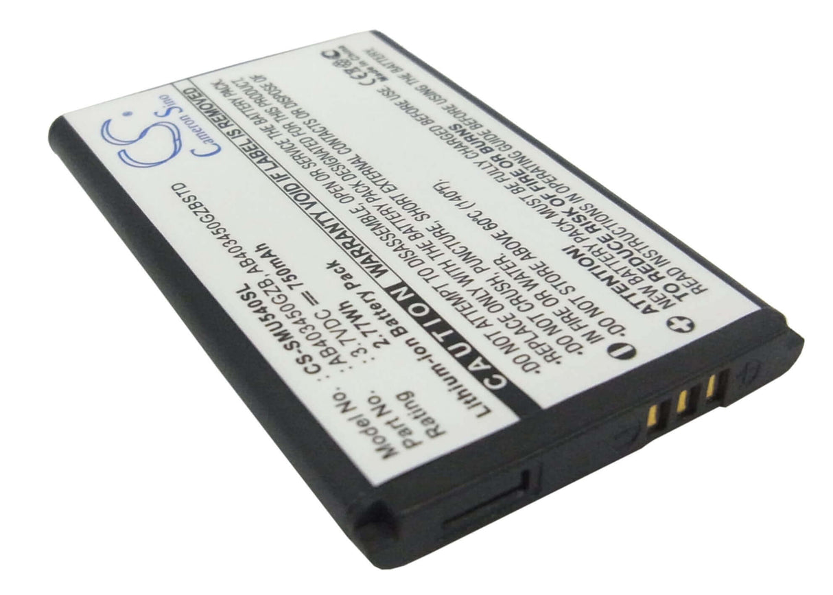 Battery For Samsung Sgh-u540, Sgh-u550, Sch-u540 3.7v, 750mah - 2.78wh Mobile, SmartPhone Cameron Sino Technology Limited (Suspended)   