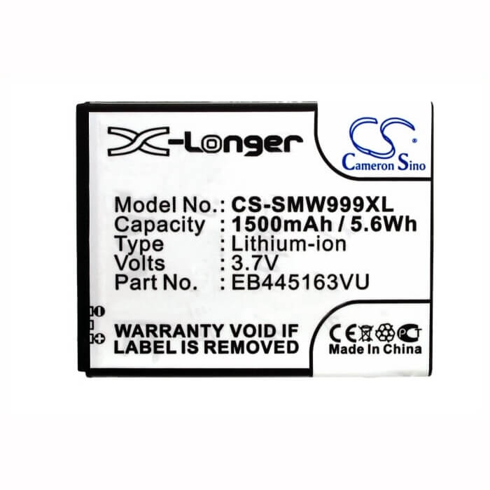 Battery For Samsung Sgh-w999, Sch-w999, Gt-s7530 3.7v, 1500mah - 5.55wh Mobile, SmartPhone Cameron Sino Technology Limited   