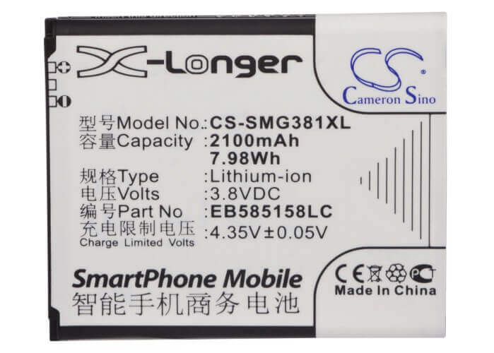 Battery For Samsung Sm-g3812, Sm-g3818, Sm-g3819 3.8v, 2100mah - 7.98wh Mobile, SmartPhone Cameron Sino Technology Limited   