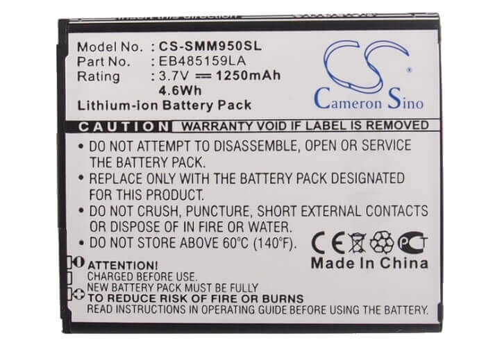 Battery For Samsung Sph-m950, Galaxy Reverb, Sph-m950daavmu 3.7v, 1250mah - 4.63wh Mobile, SmartPhone Cameron Sino Technology Limited   