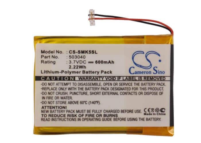 Battery For Samsung Yp-k5, Yp-k5j 3.7v, 600mah - 2.22wh Media Player Cameron Sino Technology Limited   