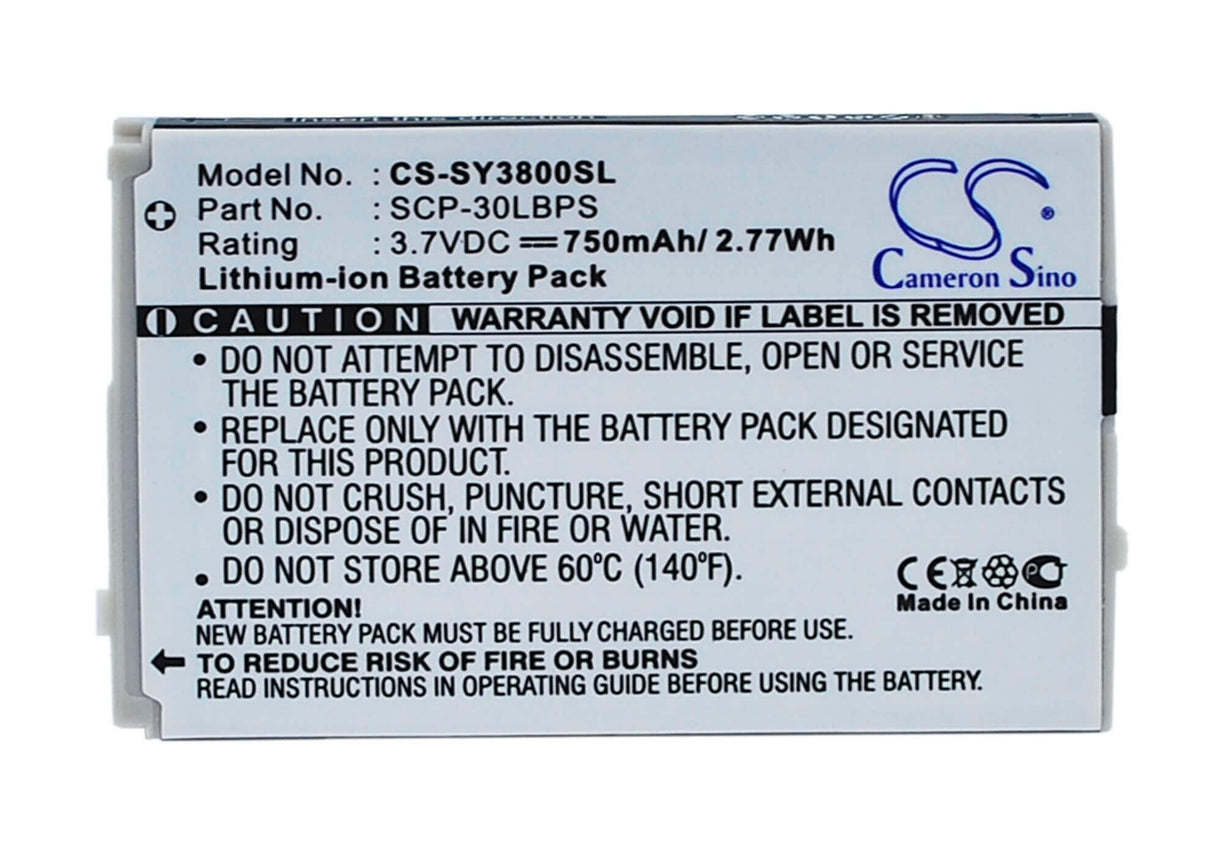 Battery For Sanyo Scp-3800, Katana Lx, Scp-6750 3.7v, 750mah - 2.78wh Mobile, SmartPhone Cameron Sino Technology Limited (Suspended)   