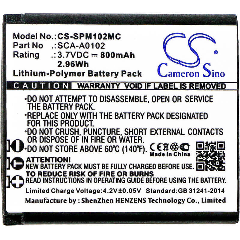 Battery For Sena, Prism Bluetooth Action Camera, Sena Prism, 3.7v, 800mah - 2.96wh Batteries for Electronics Cameron Sino Technology Limited   