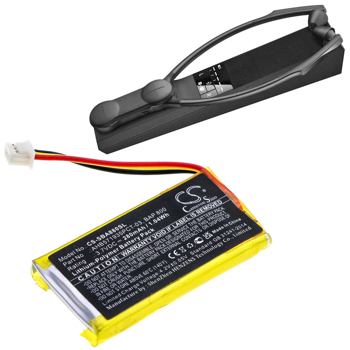 Battery For Sennheiser, Flex 5000, Rs 5000, Set 880 3.7v, 280mah - 1.04wh Wireless Headset Cameron Sino Technology Limited   