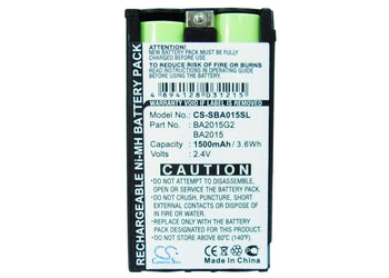 2.4V, Ni-MH, 1500mAh, Headset battery fits Sennheiser, Ba2015, 2015fm, Ek1038, 3.6Wh