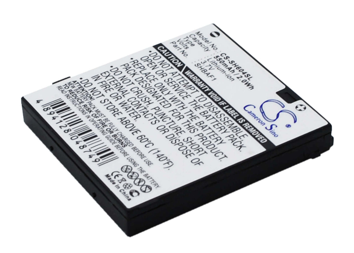 Battery For Sharp V604sh 3.7v, 550mah - 2.04wh Mobile, SmartPhone Cameron Sino Technology Limited   