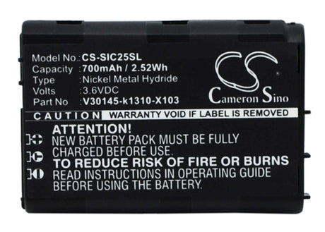 Battery For Siemens C25, C2588, C25e 3.6v, 700mah - 2.52wh Batteries for Electronics Cameron Sino Technology Limited   