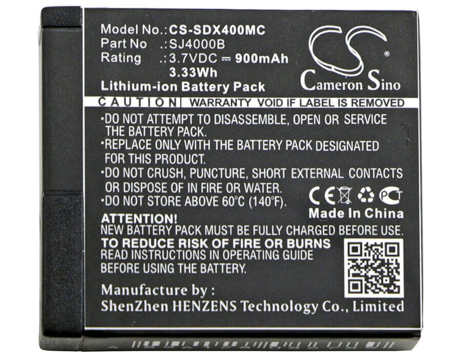 Battery For Sjcam Dx 288812, Dx 288813, 3.7v, 900mah - 3.33wh Camera Cameron Sino Technology Limited   