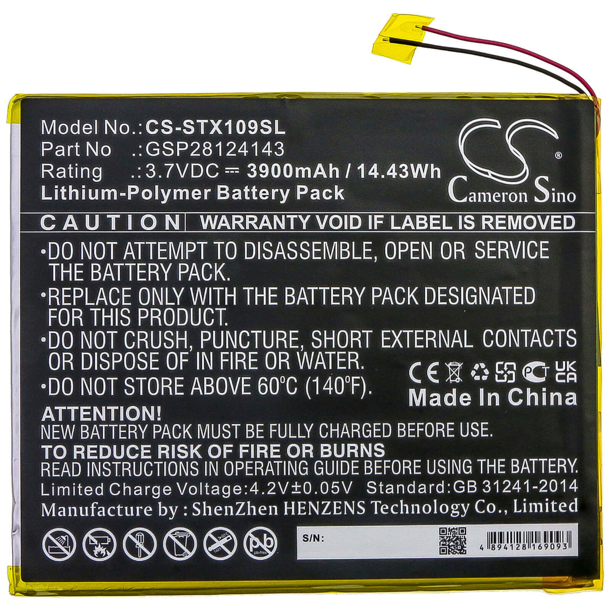 Battery For Smartab, St1009x 3.7v, 3900mah - 14.43wh Batteries for Electronics Cameron Sino Technology Limited (Suspended)   