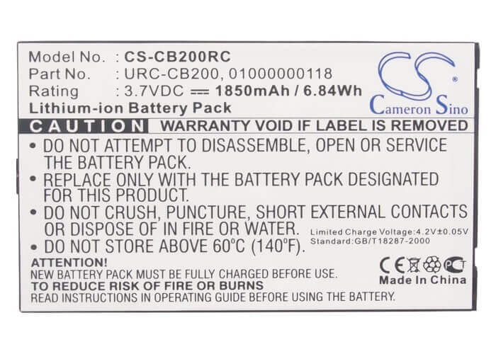 Battery For Sonos Cb200, Cb200wr1, Cr200 3.7v, 1850mah - 6.85wh Remote Control Cameron Sino Technology Limited   