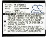 Battery For Sony Bloggie Duo, Bloggie Mhs-fs2, 3.7v, 800mah - 2.96wh Camera Cameron Sino Technology Limited   