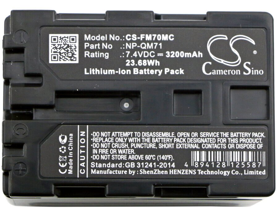 Battery For Sony, Ccd-trv108, Ccd-trv118, Ccd-trv128, Ccd-trv138, Ccd-tr 7.4v, 3200mah - 23.68wh Camera Cameron Sino Technology Limited   