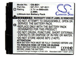 Battery For Sony Cyber-shot Dsc-g3, Cyber-shot Dsc-t2, 3.7v, 680mah - 2.52wh Camera Cameron Sino Technology Limited   