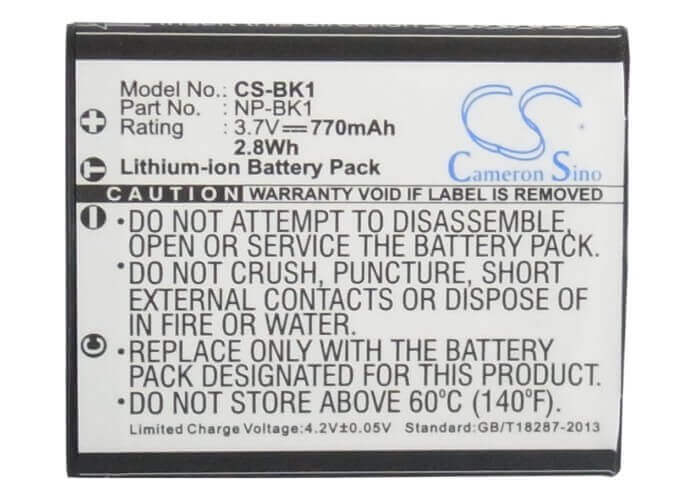 Battery For Sony Cyber-shot Dsc-s950p, Cyber-shot Dsc-s950s, 3.7v, 770mah - 2.85wh Camera Cameron Sino Technology Limited   