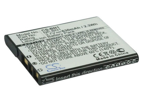 Camera battery For Sony Cyber-shot Dsc-t110p, BN-1, 3.7v, 630mah - 2.33wh Camera Cameron Sino Technology Limited   