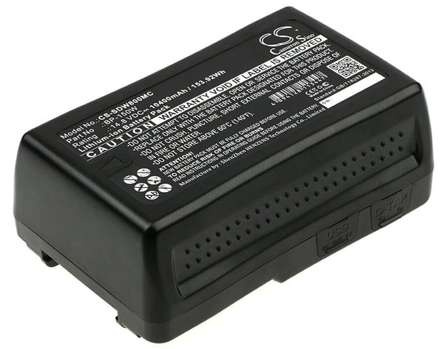 Battery For Sony Dsr-250p, Dsr-600p, Dsr-650p, Hdw-800p, 14.8v, 10400mah - 153.92wh Camera Cameron Sino Technology Limited (Dangerous Goods)   