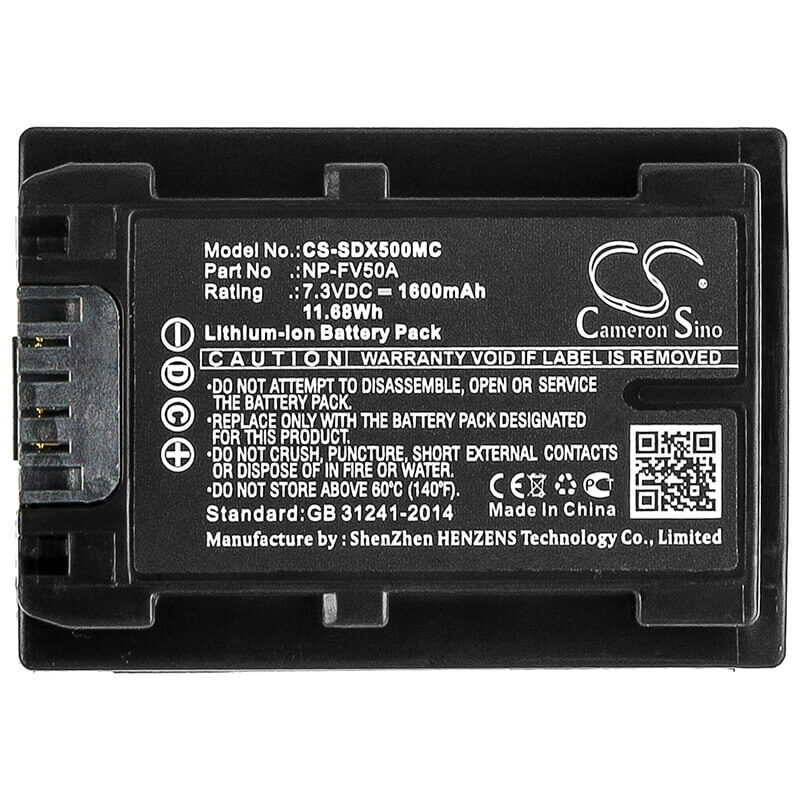 Battery For Sony, Fdr-ax33, Fdr-ax40 7.3v, 1600mah - 11.68wh Camera Cameron Sino Technology Limited   