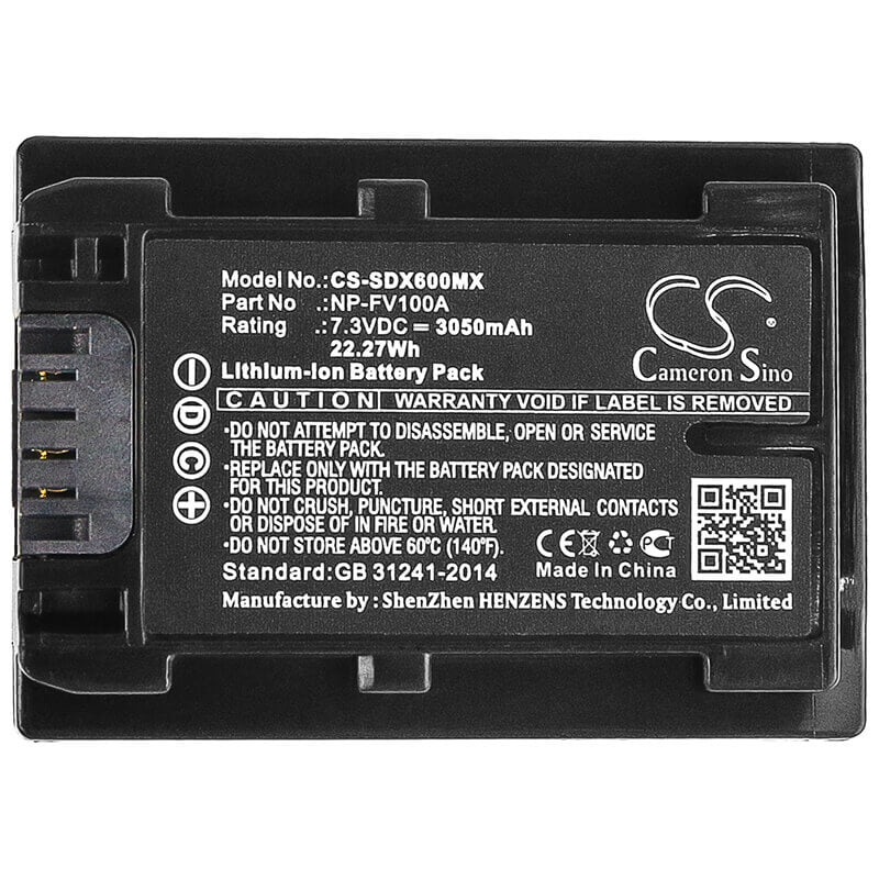 Battery For Sony, Fdr-ax33, Fdr-ax40 7.3v, 3050mah - 22.27wh Camera Cameron Sino Technology Limited   