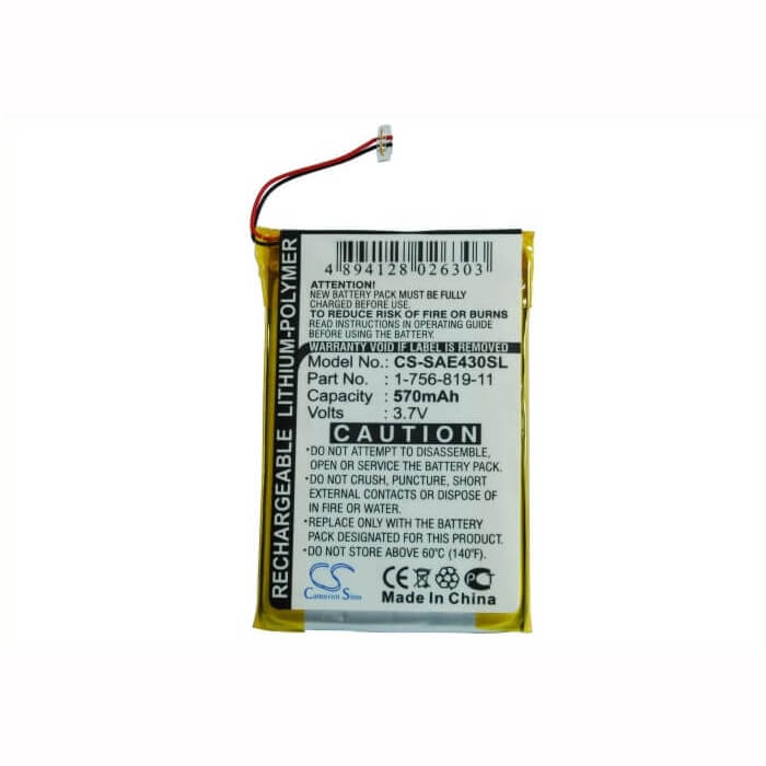 Battery For Sony Nw-e435, Nw-e435f, Sok-nwz-e435f(b) 3.7v, 570mah - 2.11wh Media Player Cameron Sino Technology Limited   