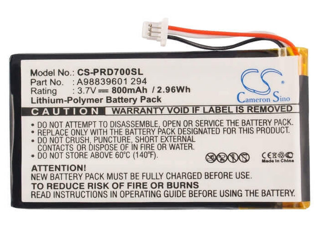 Battery For Sony Prs-700, Prs-700bc 3.7v, 800mah - 2.96wh E-book, E-reader Cameron Sino Technology Limited   