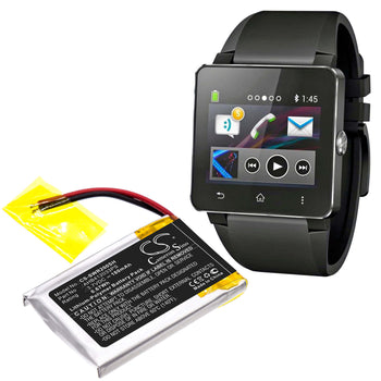 3.7V, Li-Polymer, 180mAh, Smartwatch battery fits Sony, Ahb412033ps, Smartwatch 2, Sw2, 0.67Wh