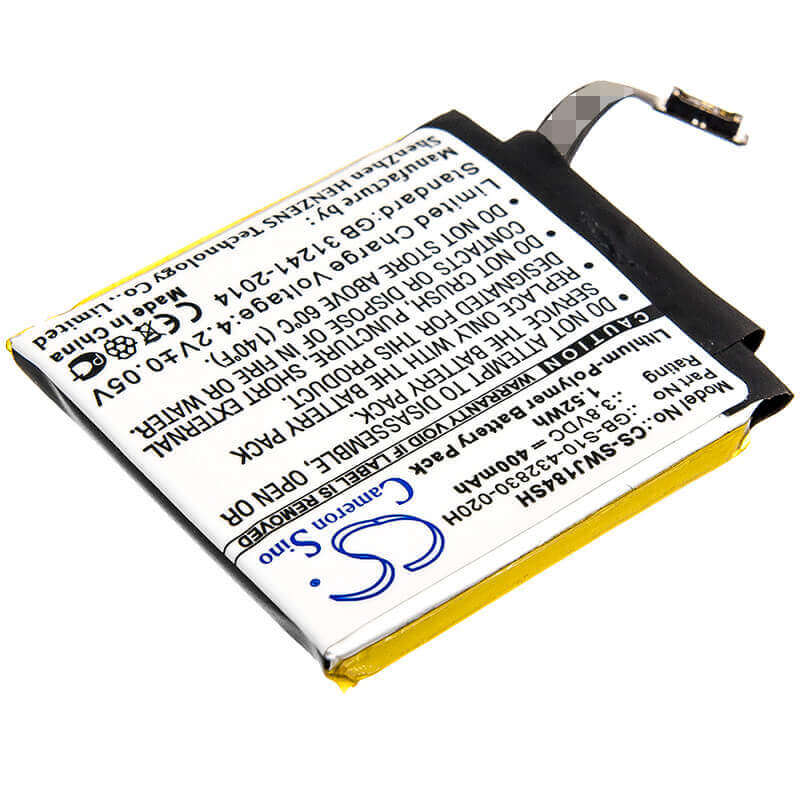 Battery For Sony, Smartwatch J18405 3.8v, 400mah - 1.52wh Batteries for Electronics Cameron Sino Technology Limited (Suspended)   