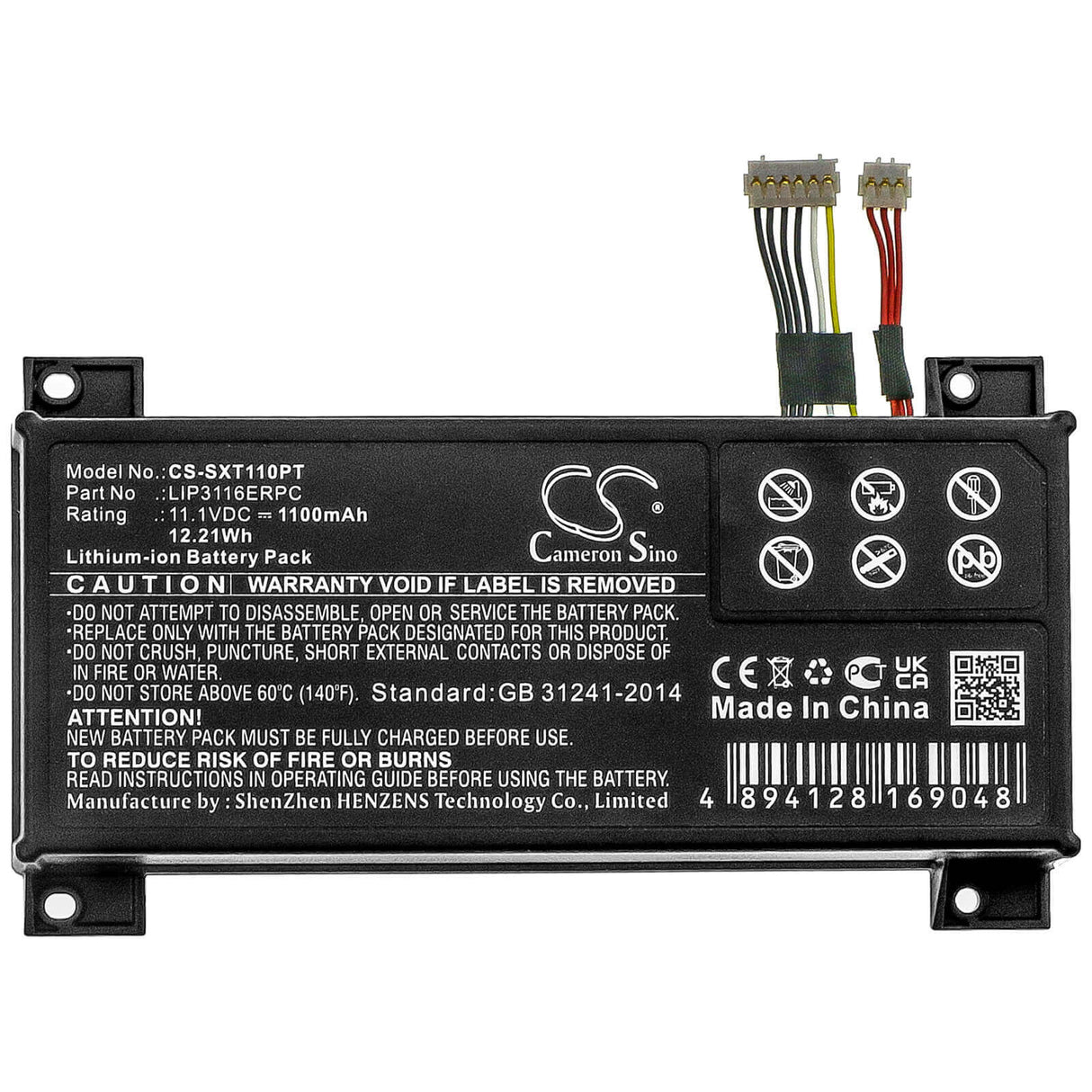 Battery For Sony, Xperia Touch G1109 11.1v, 1100mah - 12.21wh Projector Cameron Sino Technology Limited   