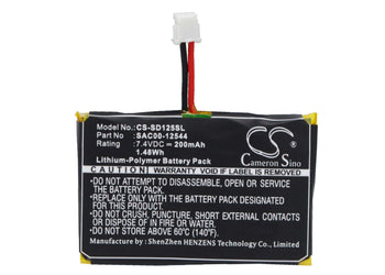7.4V, Li-Polymer, 200mAh, Dog Collar battery fits Sportdog, Sac00-12544, Houndhunter Sd-3225 Sr-300 Rec, Prohunter Sd-2525 Sr-300, 1.48Wh