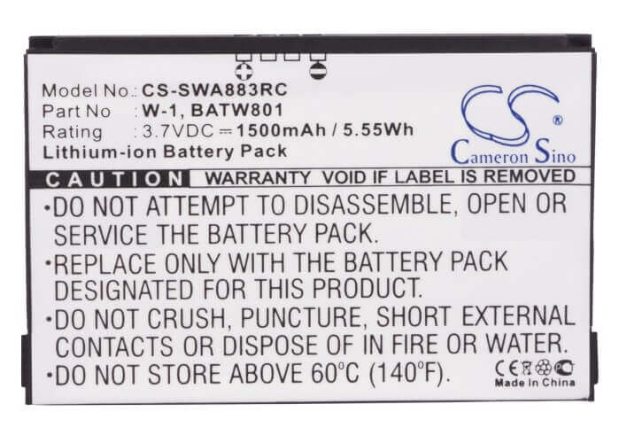 Battery For Sprint Aircard 753s, Aircard 754s, Aircard 801s 3.7v, 1500mah - 5.55wh Hotspot Cameron Sino Technology Limited   