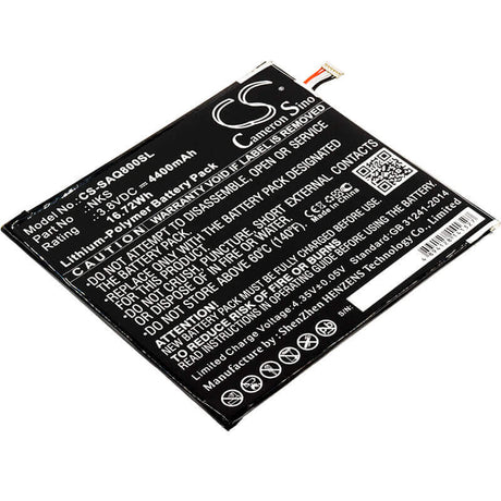 Battery For Sprint, Aqt80, Slate 80 3.8v, 4400mah - 16.72wh Tablet Cameron Sino Technology Limited   