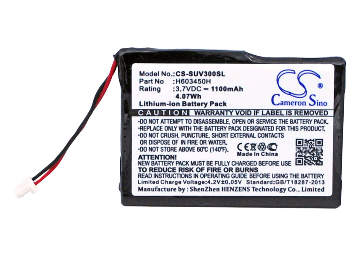 Battery For Sureshotgps C2796, Micro V3, 3.7v, 1100mah - 4.07wh GPS, Navigator Cameron Sino Technology Limited   