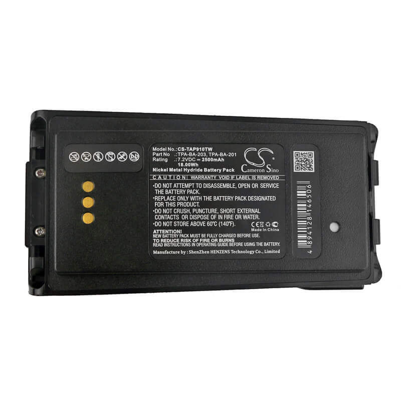 Battery For Tait, Tp9100, Tp9135 7.2v, 2500mah - 18.00wh Two-Way Radio Cameron Sino Technology Limited   