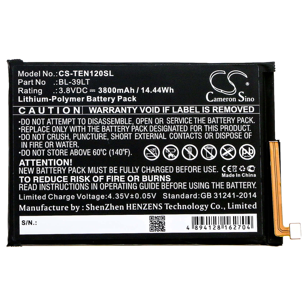 Battery For Tecno, Camon, 12, Camon 3.8v, 3800mah - 14.44wh Mobile, SmartPhone Cameron Sino Technology Limited   