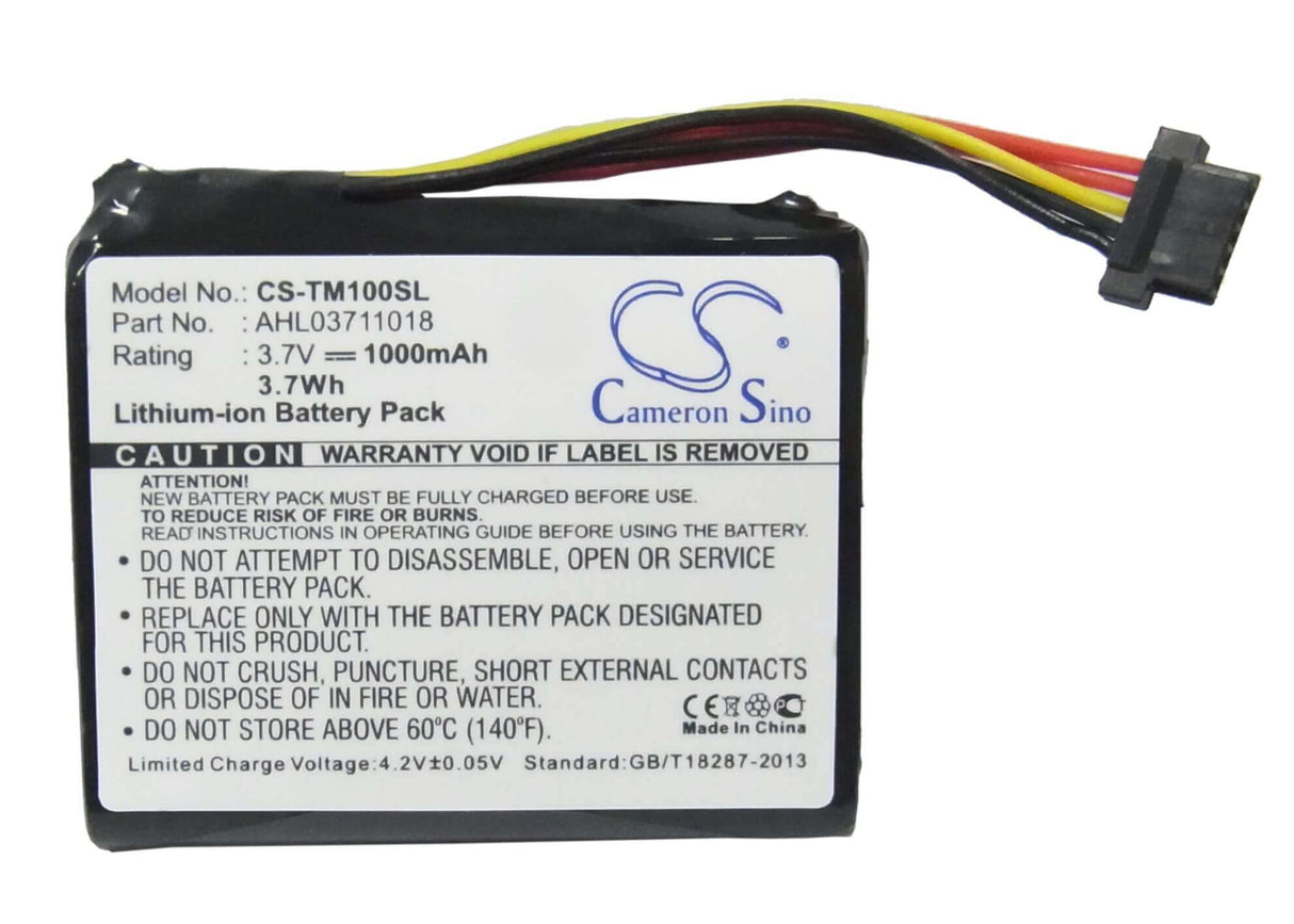 Battery For Tomtom 4cs0.002.01, Go 1000, Go 1000 Live 3.7v, 1000mah - 3.70wh GPS, Navigator Cameron Sino Technology Limited   