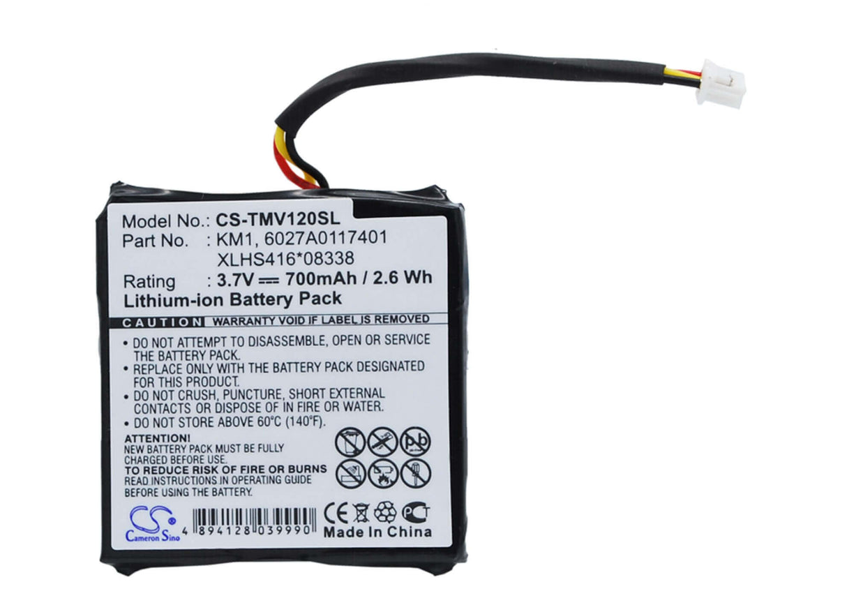 Battery For Tomtom 4eh44, Via 120, Via 125 3.7v, 700mah - 2.59wh GPS, Navigator Cameron Sino Technology Limited   