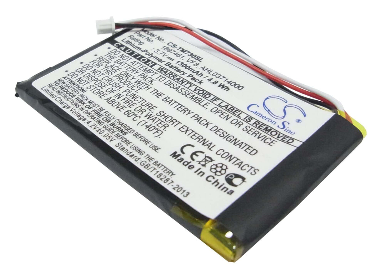 Battery For Tomtom Go 530 Live, Go 630, Go 630t 3.7v, 1300mah - 4.81wh GPS, Navigator Cameron Sino Technology Limited   