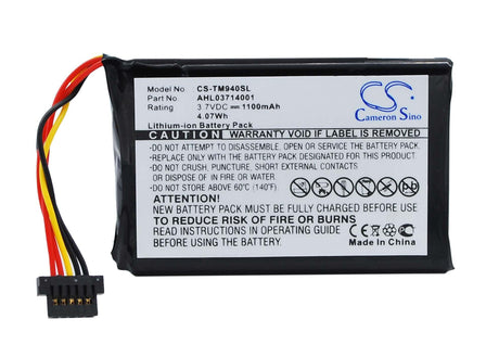 Battery For Tomtom Go 940, Go 940 Live, 3.7v, 1100mah - 4.07wh GPS, Navigator Cameron Sino Technology Limited   