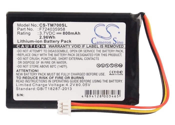 Battery For Tomtom One Xl, Xl 325, 3.7v, 800mah - 2.96wh GPS, Navigator Cameron Sino Technology Limited   