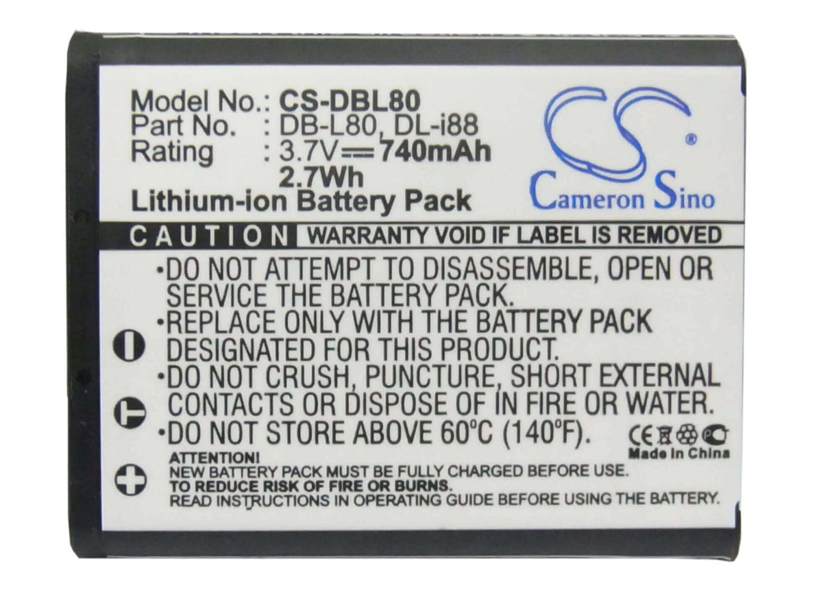 Battery For Toshiba Camileo Bw10, Camileo Bw10 3.7v, 740mah - 2.74wh Camera Cameron Sino Technology Limited   