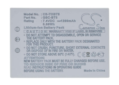 Battery For Toshiba Gigashot Gsc-r30, Gigashot Gsc-r30au, 7.4v, 1200mah - 8.88wh Camera Cameron Sino Technology Limited   