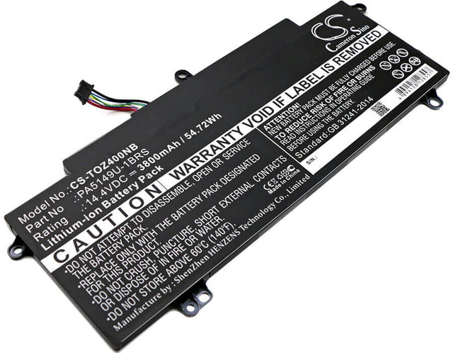 Battery For Toshiba, Tecra Z40-a-10k, Tecra Z40-a-10t, Tecra Z 14.4v, 3800mah - 54.72wh Notebook, Laptop Cameron Sino Technology Limited   