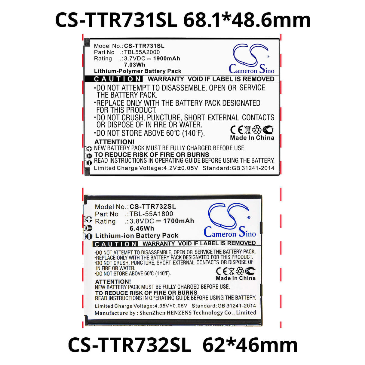 Battery For Tp-link, M7310 3.8v, 1700mah - 6.46wh Hotspot Cameron Sino Technology Limited   