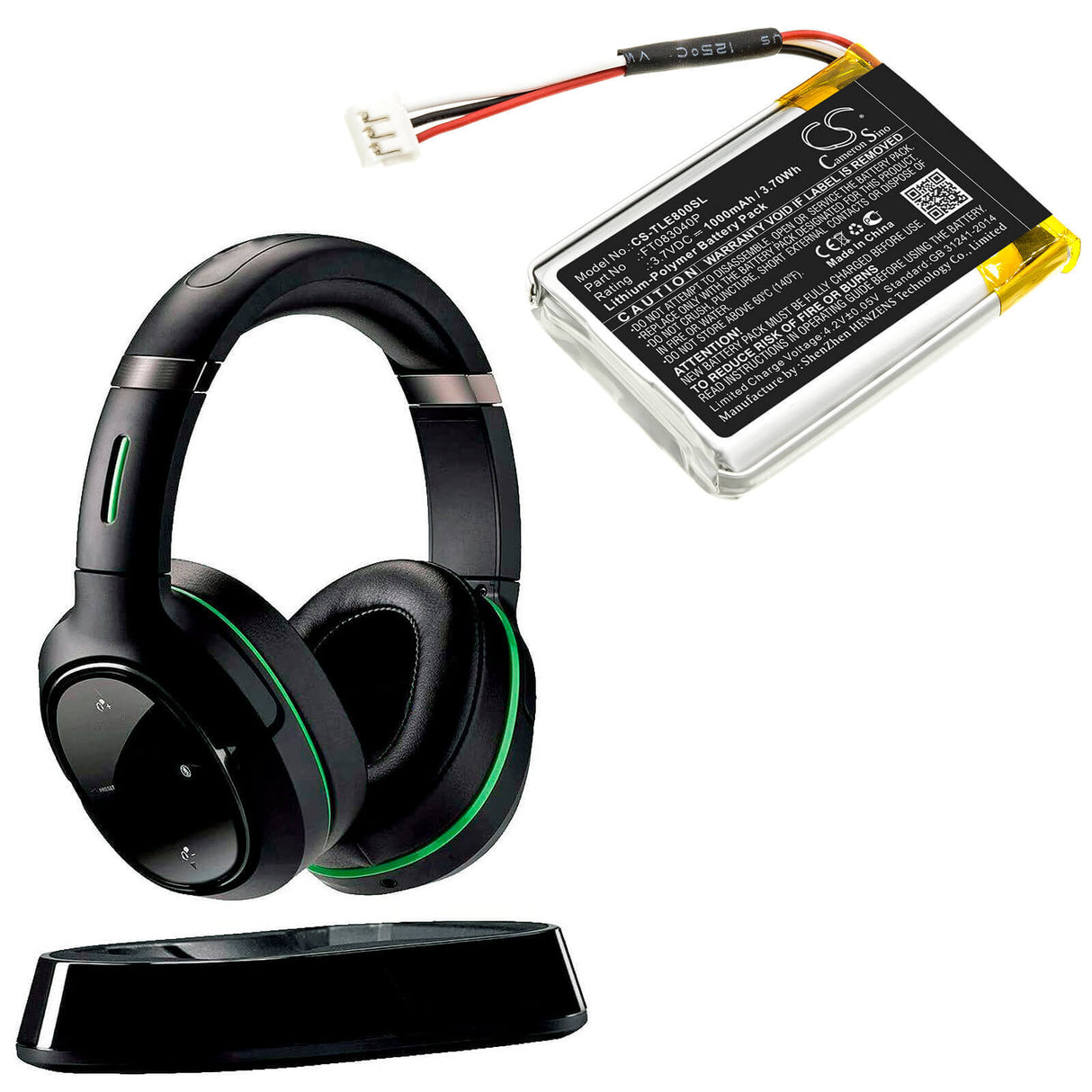 Battery For Turtle, Beach, Elite, 800 3.7v, 1000mah - 3.70wh Wireless Headset Cameron Sino Technology Limited   