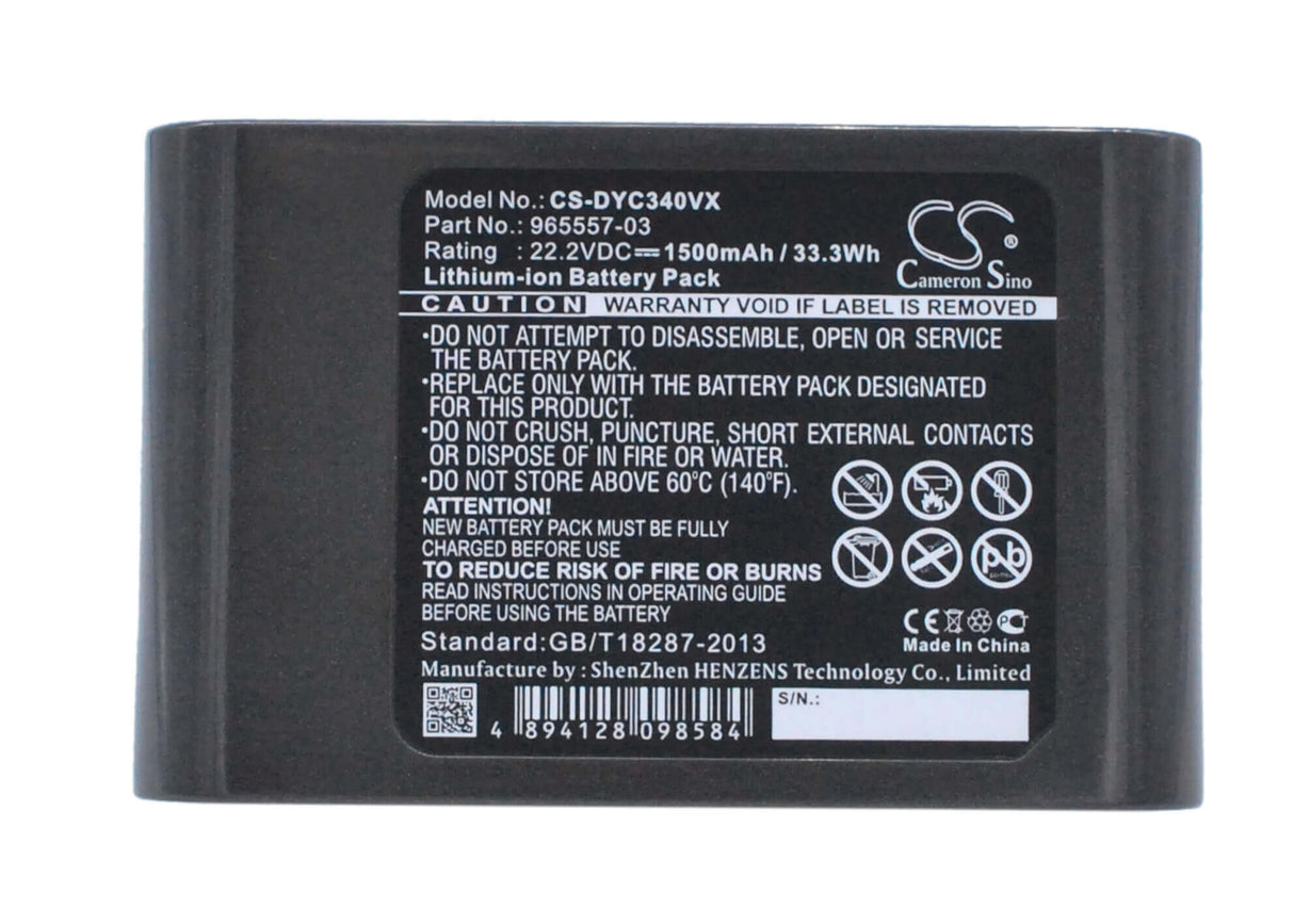 Battery For Type B Only - Dyson Dc31 Animal, Dc34, Dc35 22.2v, 1500mah - 33.30wh Batteries for Electronics Cameron Sino Technology Limited   