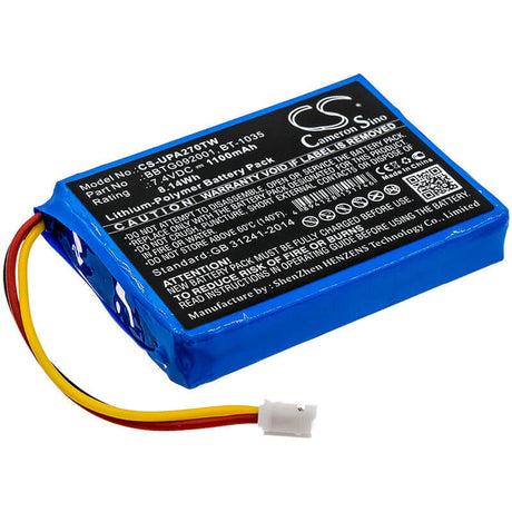 Battery For Uniden, Atlantis 270 7.4v, 1100mah - 8.14wh Two-Way Radio Cameron Sino Technology Limited   