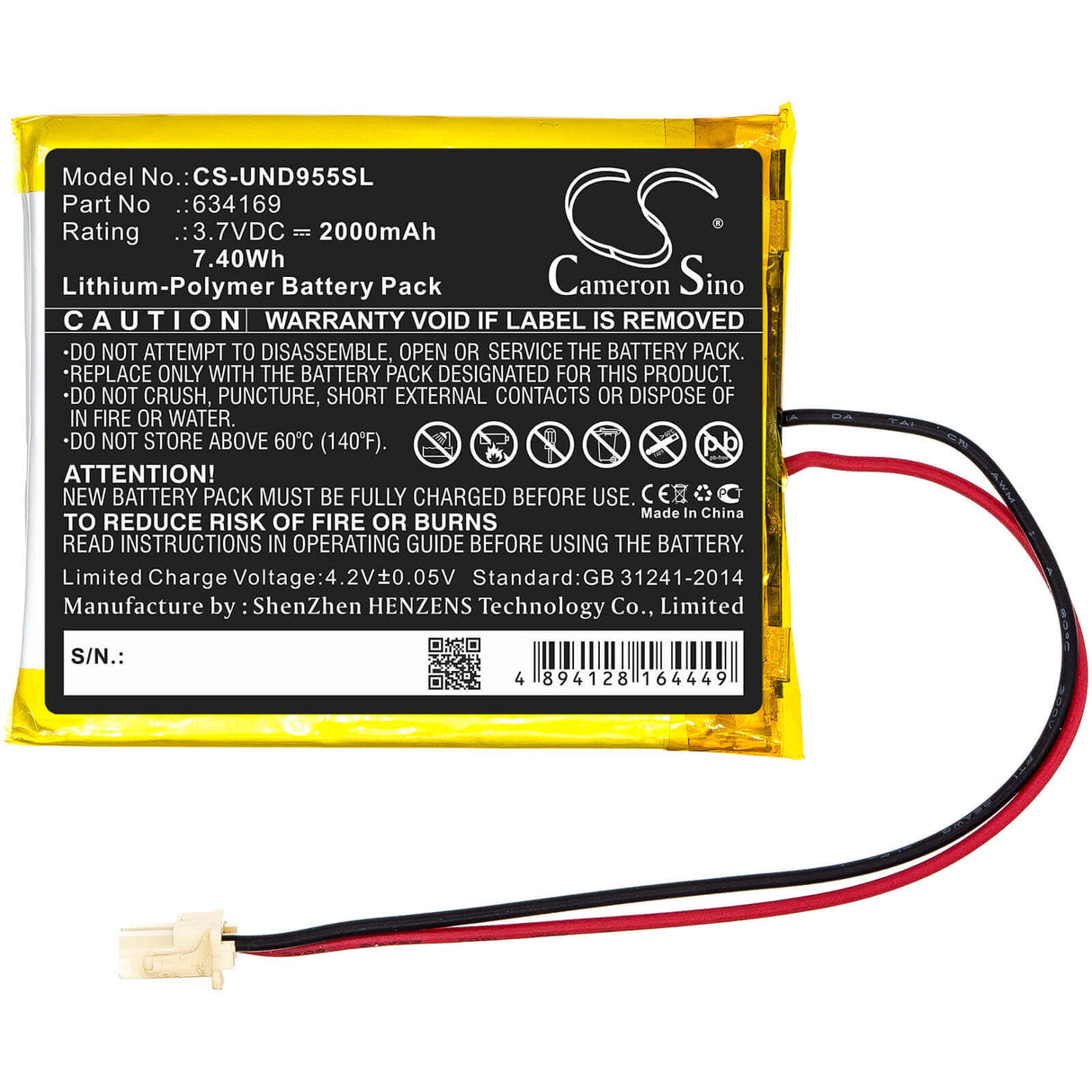 Battery For Uniden, Guardian G955, Guardian Udr, Udr744 3.7v, 2000mah - 7.40wh Home Security Camera Cameron Sino Technology Limited   