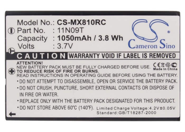 Battery For Universal Mx-810, Mx-880, Mx-950 3.7v, 1050mah - 3.89wh Remote Control Cameron Sino Technology Limited   