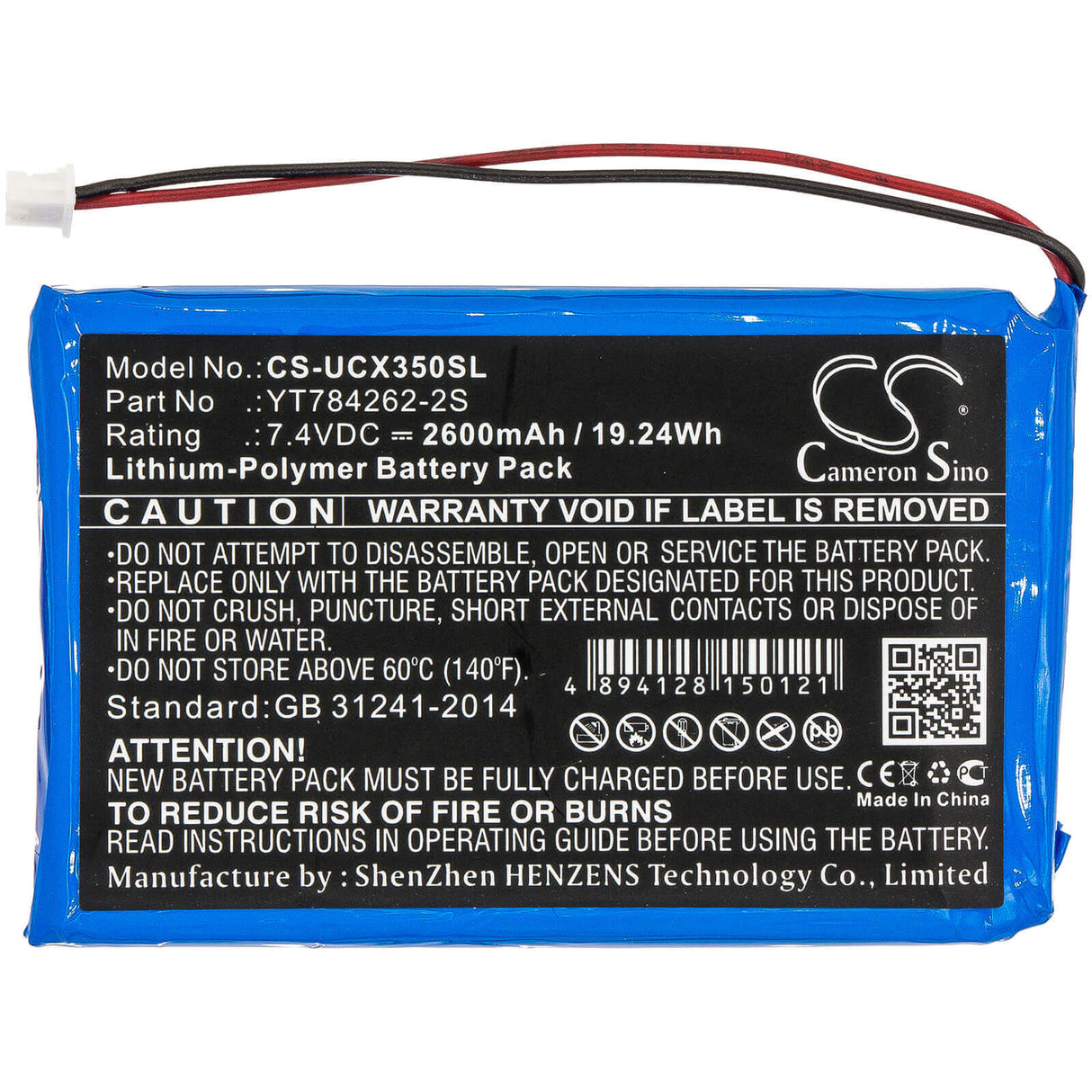 Battery For Uniwell, Cx3500 7.4v, 2600mah - 19.24wh Batteries for Electronics Cameron Sino Technology Limited   