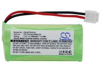 2.4V, Ni-MH, 700mAh, Cordless Phone battery fits Plantronics, Motorola, Detewe, Tesco, 2snaaa55hsj1, 3101, 3111, 1.68Wh